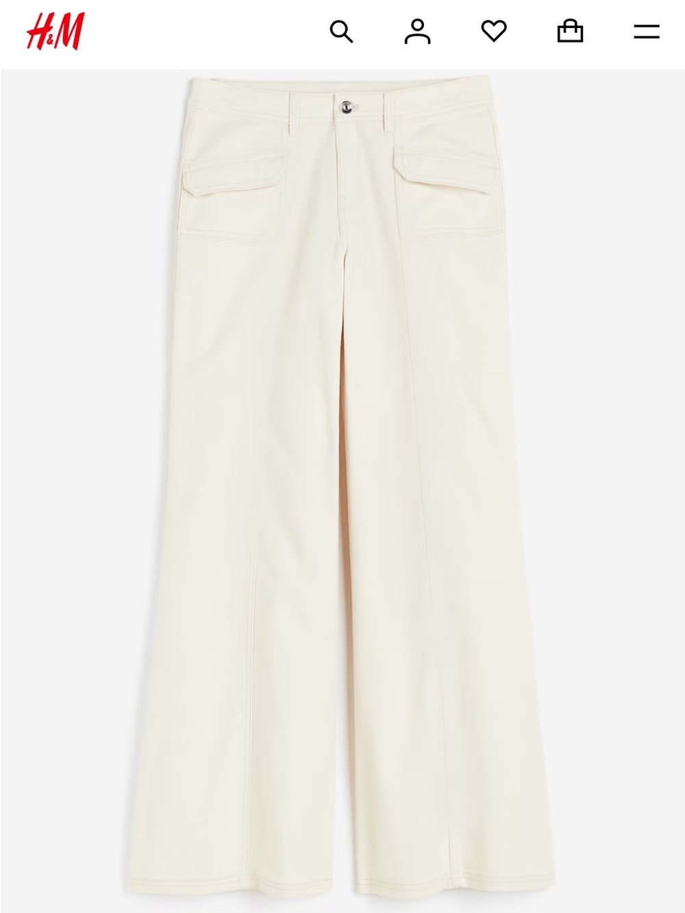 NWT H&M DIVIDED WIDE-LEG TWILL PANTS
